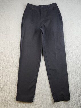 Eddie Bauer Pants Womens 6 Black Curvy High Waist Straight Cotton Casual Slacks